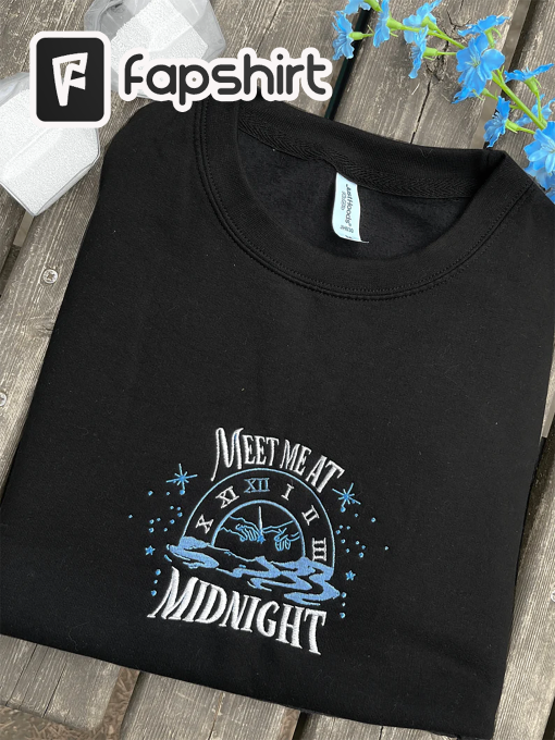 Meet Me at Midnight Taylor Swift Midnights Crewneck Embroidered Sweatshirt | Swiftie Christmas Gift, Midnights Mayhem With Me