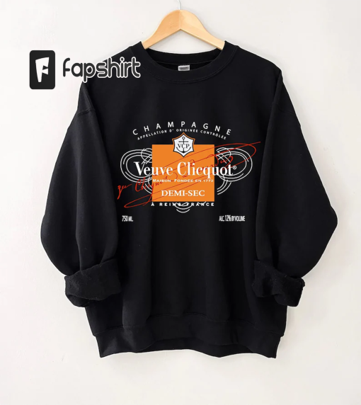 Champagne Veuve Rose Sweatshirts, Champagne Veuve Rose Shirt, Champagne Tennis Club T-shirt, Orange Champagne Rosé Label Shirt