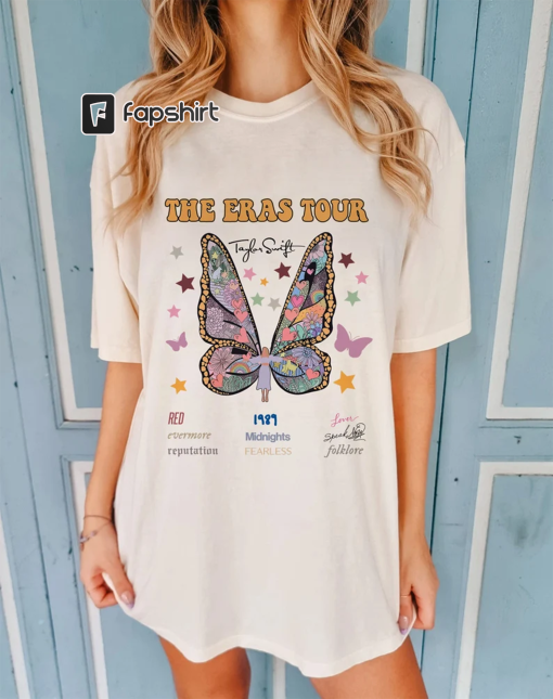 Comfort Color Retro TS The Eras Tour Butterfly Shirt, Eras Tour Shirt, Eras Tour 2023 Shirt, Eras Tour Merch Shirt