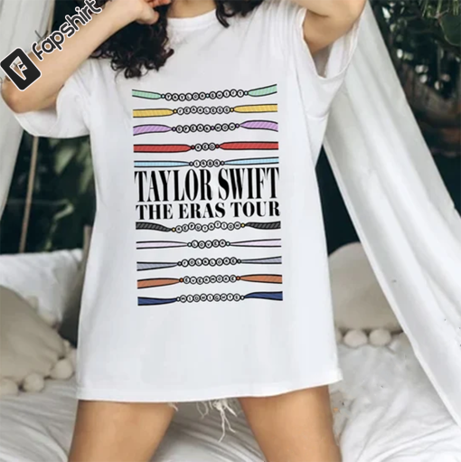 Taylor Comfort Color All Album Shirt, The Eras Tour Beaded Bracelets, TS The Eras Tour 2023, Vintage Taylor Shirt