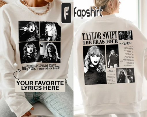 Custom Lyrics Taylor Swiftie The Eras Tour Shirt, 1989 Swiftie Merch Sweatshirt Hoodie, TSwift Album, Retro Music Concert, Tour Date Tee