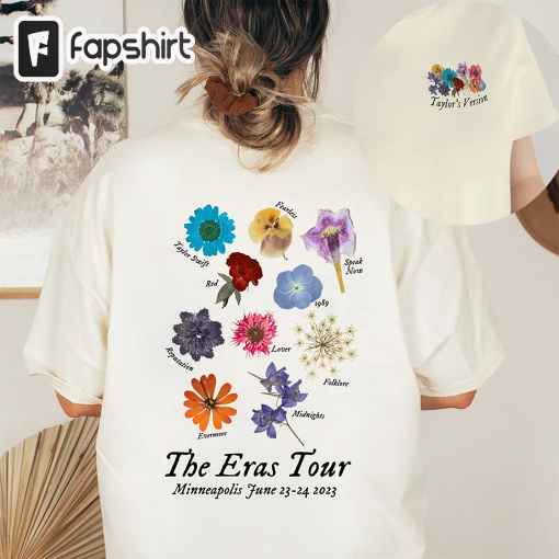 TS Eras Tour Minneapolis, MN 6/23-6/24 – Taylor Swift Inspired Pressed Flower Vintage Eras Tour Merch Shirt – Taylorswift Shirt