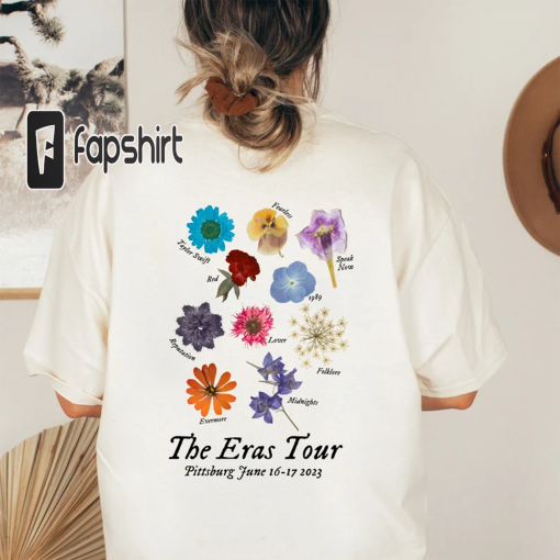 TS Eras Tour Pittsburgh, PA 6/16-6/17 – Taylor Swift Inspired Pressed Flower Vintage Eras Tour Merch Shirt – Taylorswift Shirt