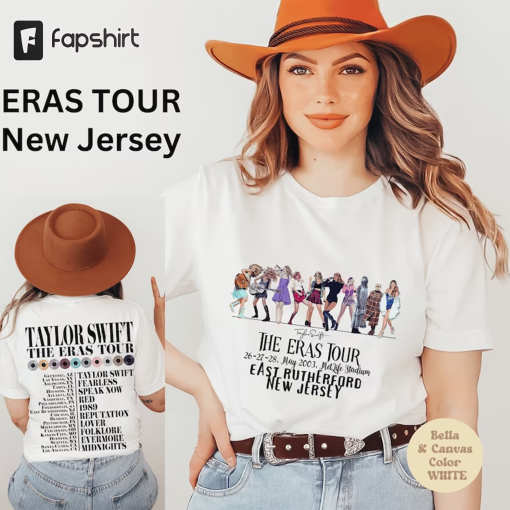 ERAS NEW JERSEY, Two-sided Shirt for May Concert, in East Rutherford, Swiftie Merch, Eras Fan Tee, Taylor’s Version, Midnights, Red