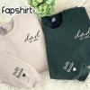 Custom Dad Est with Kids Names and Heart on Sleeve Sweatshirt,Dad Est Sweatshirt,Unique Gifts for Dad, Father’s Day Gift