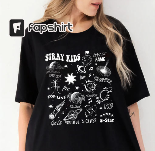 Vintage Stray Kids 5 Star Shirt. Stray Kids Album Shirt. Stray Kids Han, Hyunjin, Lee Know, Bang Chan, Changbin, Felix.