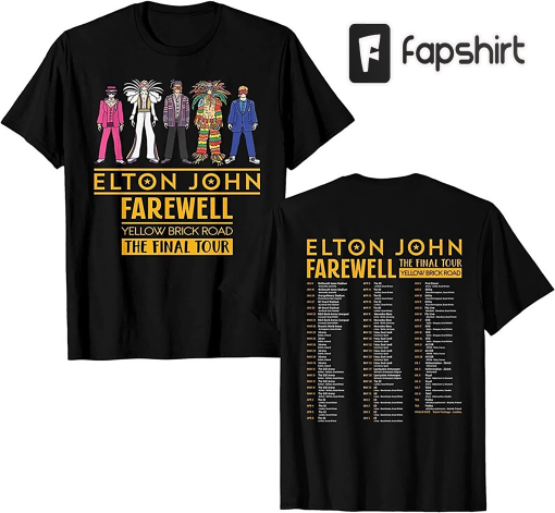 ELTON JOHN T shirt Farewell Tour 2022, The Final Tour Yellow Brick Road T-Shirt, Music World Tour 2023 T-Shirt