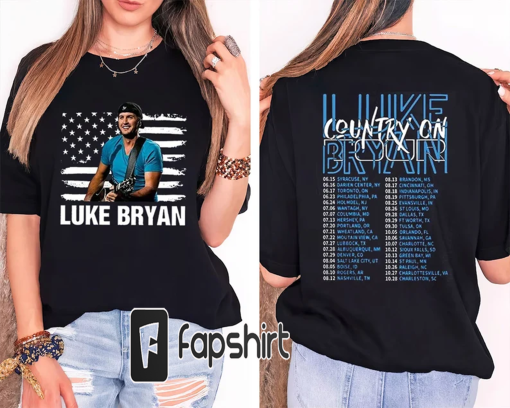 Luke Bryan Us Flag, Luke Bryan Country On Tour 2023, Luke Bryan Music Concert Double Sides shirt, Music Tour 2023 Shirt Gift Unisex T-Shirt