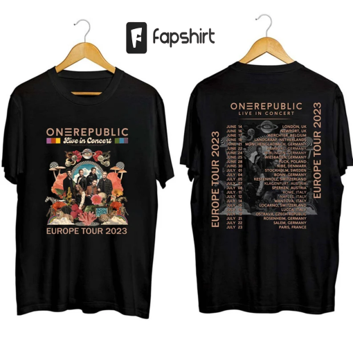 OneRepublic 2023 Europe Tour Shirt, OneRepublic Band Fan Shirt, OneRepublic 2023 Concert For Fan, OneRepublic Rock Band Shirt