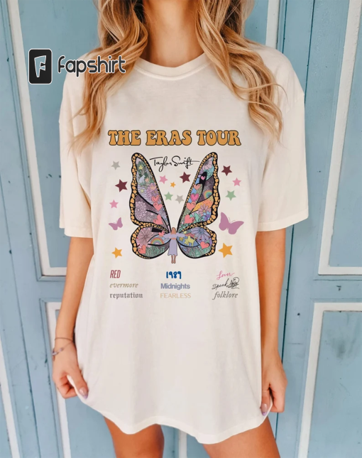 Comfort Color Retro TS The Eras Tour Butterfly Shirt, Eras Tour Shirt, Eras Tour 2023 Shirt, Eras Tour Merch Shirt