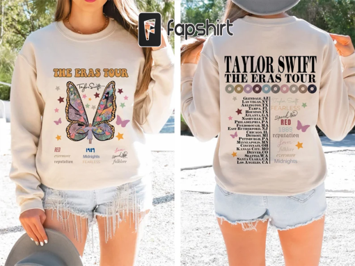 TS Eras Tour 2023 Sweatshirt, Vintage Eras Tour Butterfly Shirt, Midnights Concert Shirt, Midnight Concert