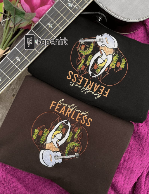 Fearless Eras Tour Taylor Swift Embroidered Sweatshirt or T Shirt | Fearless Taylor’s Version Merch, Swiftie Gift, Subtle Taylor Swift Merch