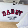 Custom Top Dad Sweatshirt Embroidered, Personalized Dad Sweatshirt with Kid Names on Sleeve, Love Dad Embroidery, Father’s Day Gift From Son