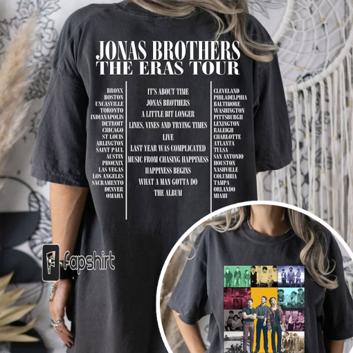 Retro Jonas Brothers The Eras Tour Comfort Colors Shirt, Jonas Brother Merch, Jonas Brothers Fan Double Sided Tees, Joe Jonas Homage Shirt