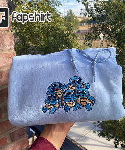 Squirtle Squad 90s Edition Embroidered Sweatshirts, Professional…