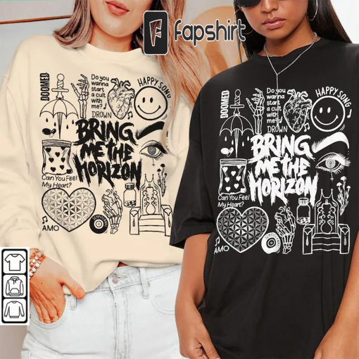 Bring Me The Horizon Doodle Art Shirt, Vintage Bring Me The Horizon Album Lyric Merch Tee Hoodie, Bring Me The Horizon Tour 2023 DA0505DT