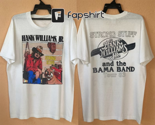 1983 Hank Williams Jr. & The Bama Band Strong Stuff Tour T-Shirt, Vtg 80s Hank Williams Jr Shirt, Annviersary Gift for Fans