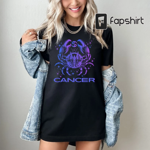 Zodiac Sign Cancer T-Shirt – Astrology Shirt – Water Sign – Crab – June July Birthday – Cancer Sign Gift