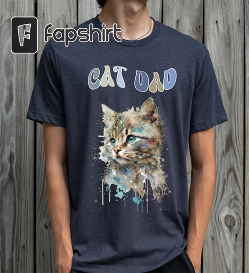 Cat tee for Dad, Shirt for Dad, Cat lover tshirt, Gift for him, Cute Dad shirt, Fathers Day gift, New Dad gift, Fathers Day birthday shirt