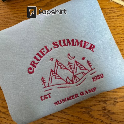 Cruel Summer Summer camp light blue Embroidered Sweatshirt/Tshirt/Hoodie/Tote bag