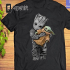 Baby Yoda and Baby Groot Water Reflection Master Yoda and Groot Crewneck Sweatshirt