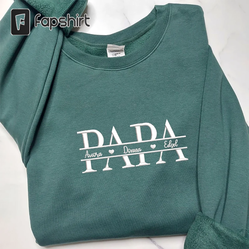 Embroidered Papa Sweatshirt, Father’s Day Crewneck, Name Personalized Shirts, Gift for Dad, Father’s Day, Daddy Shirt