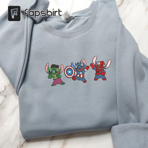 embroidery shirt, embroidery, embroidered sweater, Stitch, Cartoon, Father’s Day, Gift for Dad