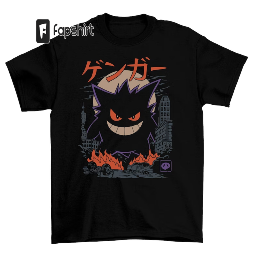 Gengar Monster Men’s T-Shirt Unisex Graphic Novelty Tee Shirt Nerd Geek Top Kaiju Themed Shirts