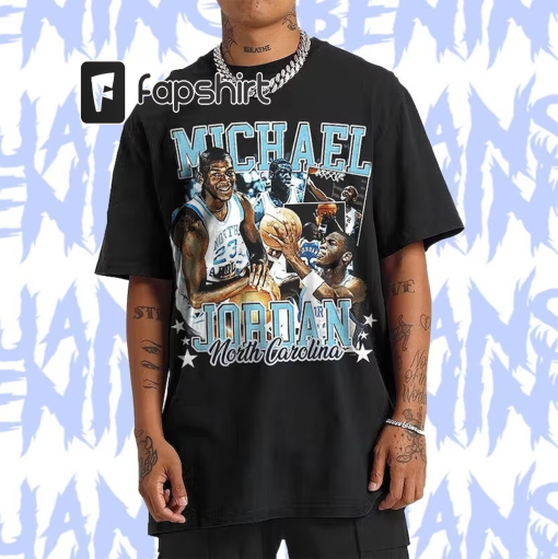 Michael Jordan UNC 90s Style Vintage Bootleg Tee graphic T shirt , Michael Jordan Vintage Inspired 90’s Rap Unisex T-Shirt NAB254