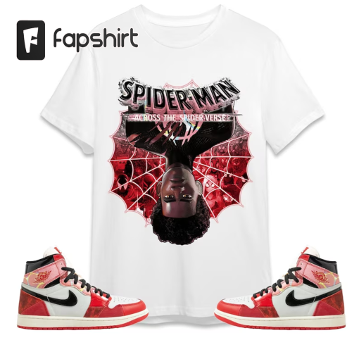 Jordan 1 Spiderman Across the Spider-Verse Unisex Shirt, Kid, Toddles Reverse Spiderman, Shirt To Match Sneaker