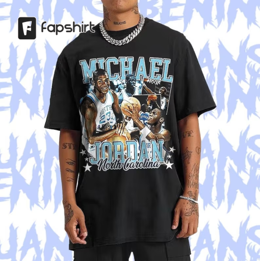 Michael Jordan UNC 90s Style Vintage Bootleg Tee graphic T shirt , Michael Jordan Vintage Inspired 90’s Rap Unisex T-Shirt NAB254