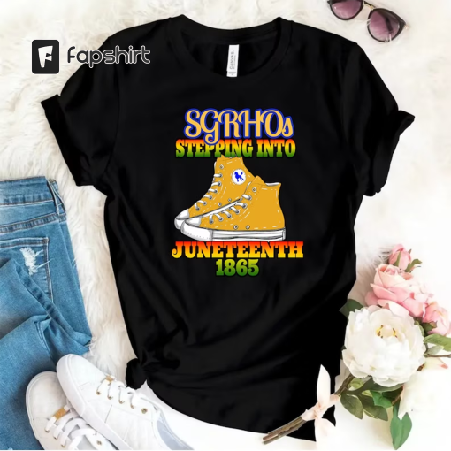 Juneteenth Shirt – SGRHOs Stepping into Juneteenth 1851 – Unisex Shirt – Ladies cut Available