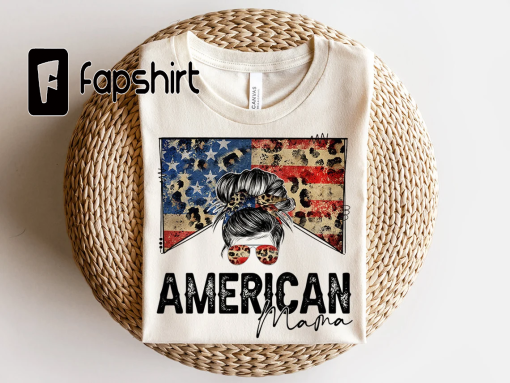 USA American Mama Sublimation Design, Country Mama, Western Sublimation Shirt , Mom Bun Shirt , Messy Bun Shirt