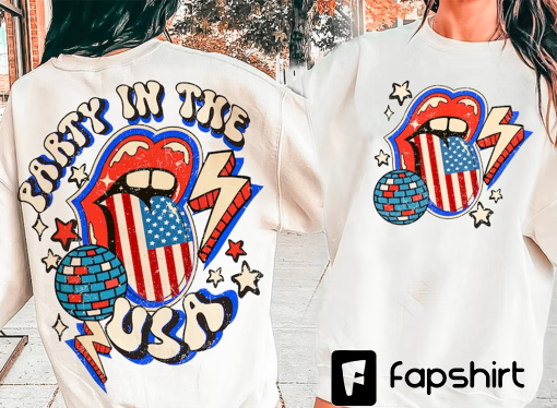 Retro Party in the USA PNG, Front & Back Design, Retro America PNG Sublimation, Distressed American Babe Shirt Design, Vintage 4th Of July