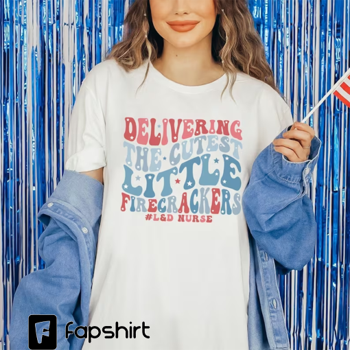 4th of July Labor and Delivery Fourth of July L D T-Shirt Retro Independence Day Labor Nurse T Shirt Patriotic L and D Nursing Gift Tee