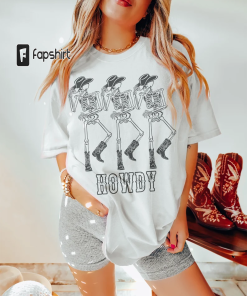 Howdy Cowboy Tee, Skeleton Cowboy Tee, Dancing…