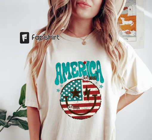 Vintage America PNG, Front & Back Design, Retro USA Shirt Sublimation, Groovy 4th of July Distressed Summer Hoodie DTF Transfer Screen Print