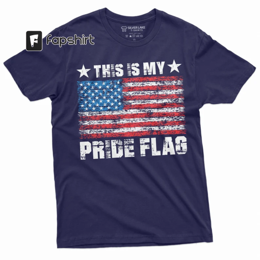 Men’s This is my pride flag T-shirt Patriotic USA American Flag 4th of July Independence day Father’s day Gift Tee Shirt