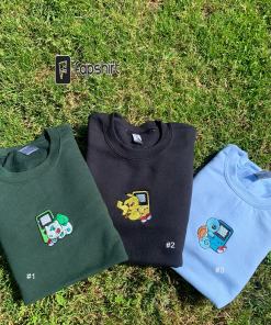 Vintage Gameboy Starters Embroidered Crewnecks