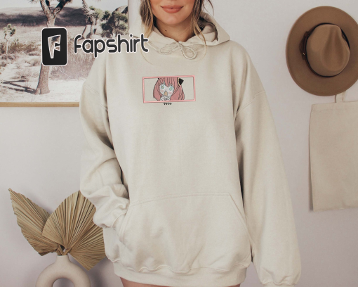 An.ya Anime Embroidered Sweatshirt, Sp.y x Family Embroidered Sweatshirt, Unisex Embroidered Sweatshirt, Best Anime Embroidered Crewneck