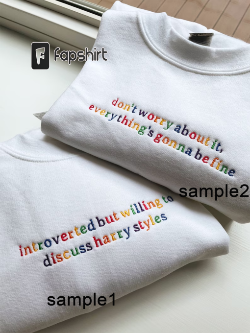 Introverted But Willing to Discuss – Embroidered Crewneck / T-Shirt | Inspired Merch