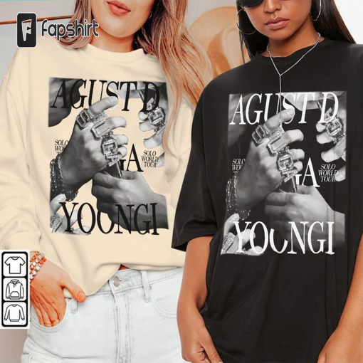 Yoongi Kpop Shirt, World Tour Graphic Shirt, Yoongi Vintage Shirt, Yoongi Birthday Shirt, Suga Agust D Unisex Gift Bootleg Hoodie Kpop1704CT