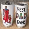 Best Family Ever Mugs, Personalized Father And Kids Coffee Mug, Father’s Day Gift, Birthday Gift For Dad, Custom Family Superhero Dad Mugs