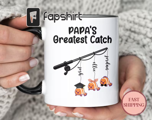 Personalized Papa’s Greatest Catch Mug •Father’s Day Mug From Kids •Happy Father’s Day Gift •Custom Gift Ideas For Papa •(MU-86 Papa)