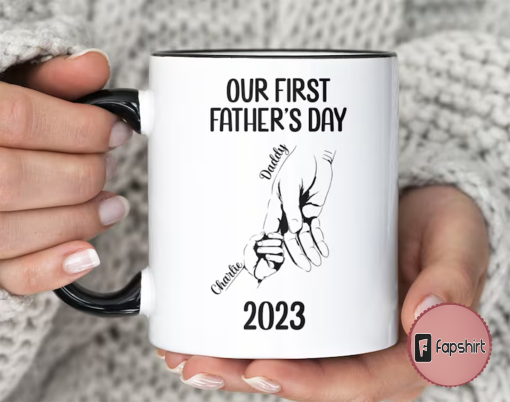 Our First Father’s Day Coffee Mug •Personalized Mug Gift for First Time Dad •Cute Daddy and Baby Mug •Custom Mug For New Dad