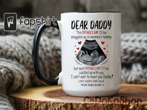 Dear Father Mug for Future Dad, Expecting Dad Gift for Father’s Day, Soon to be Daddy Mug, Custom Ultrasound Gift Mug, Baby Announcement