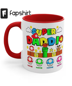 Personalized Super Daddio Game Mug, Custom Kids…