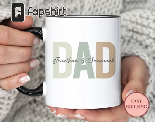 Personalized Dad Mug with Kids Name •Custom Daddy Coffee Mug •Dad Gift From Kids •Dad Birthday Cup for Father’s Day