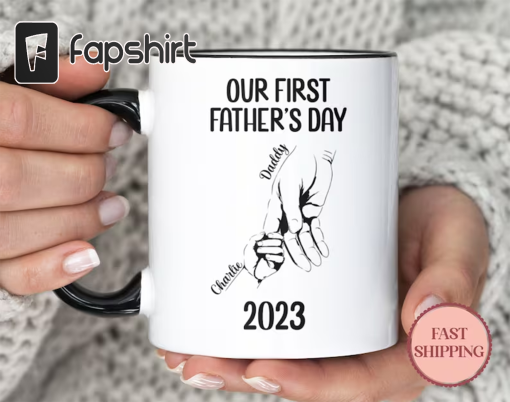 Our First Father’s Day Coffee Mug •Personalized Mug Gift for First Time Dad •Cute Daddy and Baby Mug •Custom Mug For New Dad