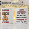 Customized personalized Father’s Day mug with monogrammed photo customization is the warmest gift for your father.